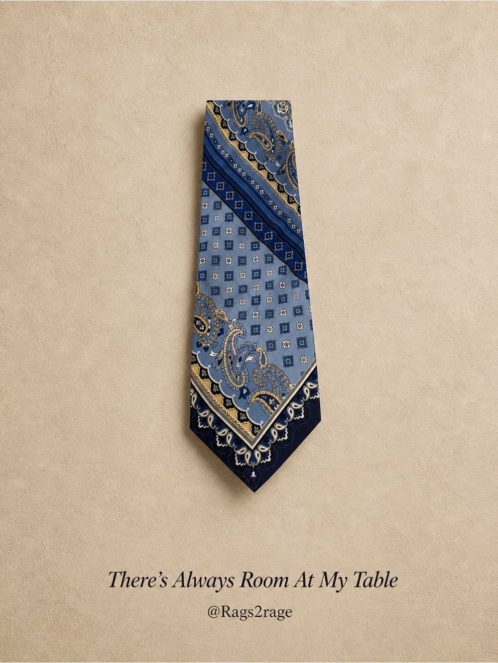 Stacy Adams Silk Tie Blue Paisley Classic Mens Necktie Preppy